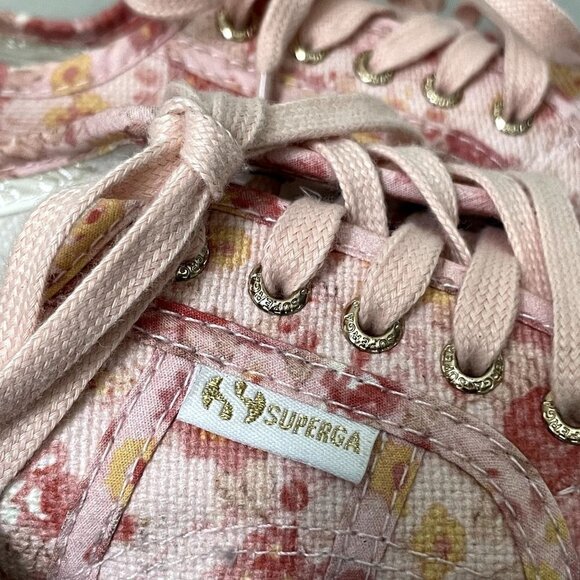 Superga x LoveShackFancy Kid's Classic Lace Up Sneaker In Tokyo Pink - Picture 6 of 7